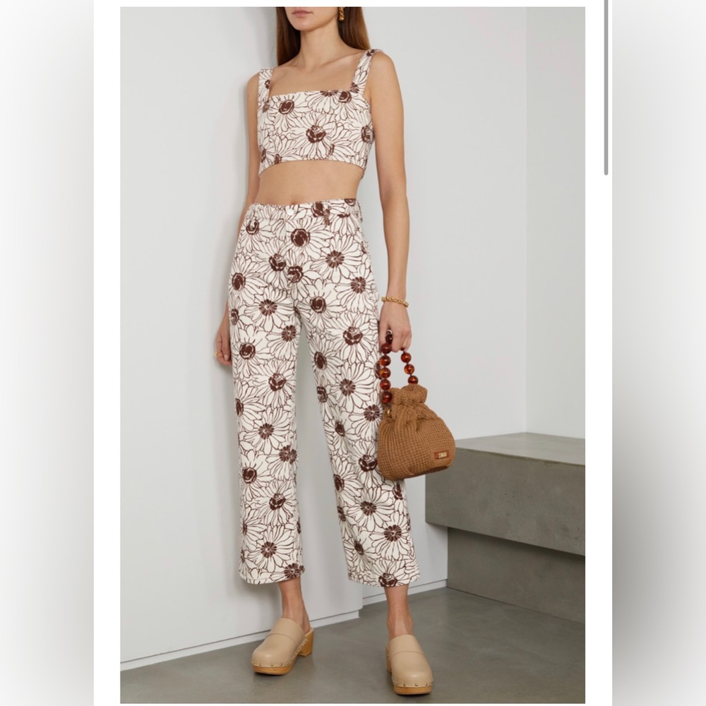 Reformation Sunny Floral-Print Denim Cami Set